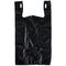 Plastik Bakkal Tişörtlü Çanta Düz Siyah 12 X 6 X 21 (1000ct, Siyah), HDPE Malzeme